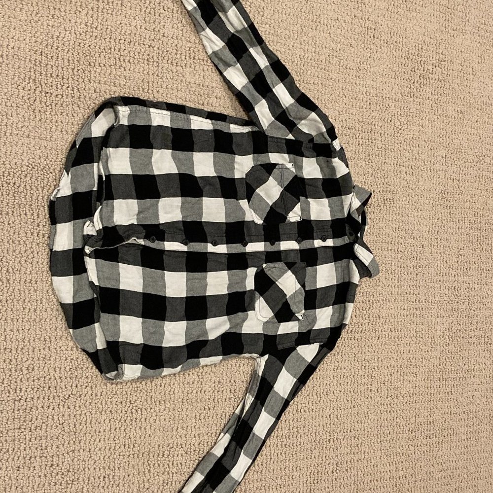 black and white plaid shirt